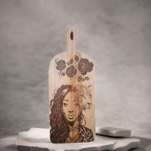 Walnut and Maple Inlaid Cat Lady Prep and Serve Charcuterie/Cutting Board